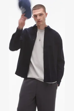 Topman Mini cord oversized shirt in mid