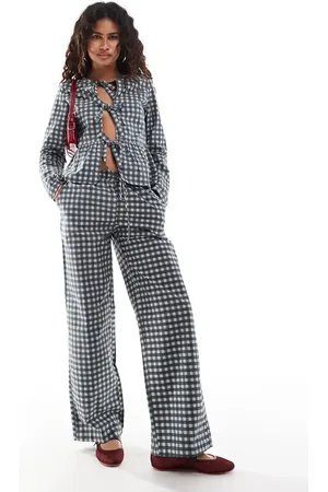 Motel Wasic straight leg trousers in black co-ord
