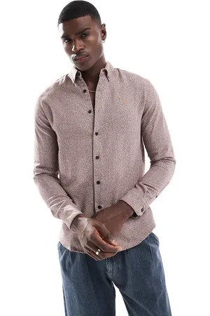 Farah Colver longsleeve shirt in burgundy marl