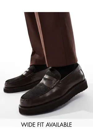 ASOS Penny loafer in leather with fur detail
