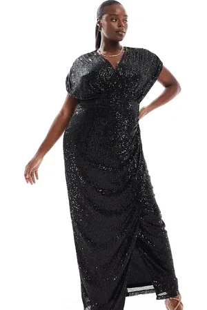 TFNC Sequin wrap maxi dress in
