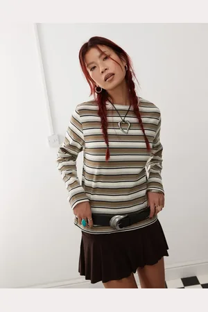 Motel Dafika striped relaxed long sleeve top in