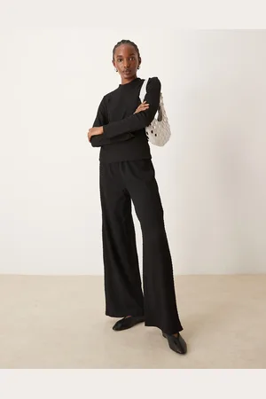 VILA Textured wide leg trouser co-ord in