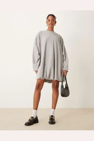 ASOS Bubble hem mini sweat dress in marl