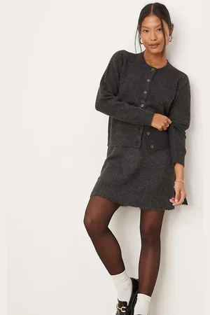 VILA Knitted mini skirt co-ord in dark