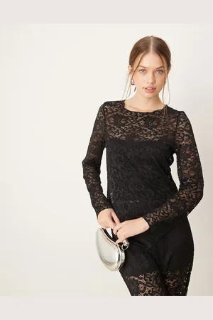 VILA Long sleeve lace top co-ord in