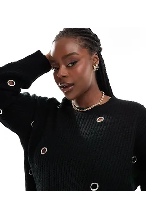 Yours Eyelet jumper in