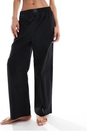 Calvin Klein CK logo wide leg pyjama pant in