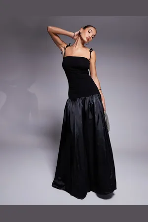 Amy Lynn Alexa satin shoulder tie maxi dress in