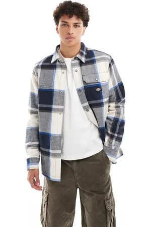 Dickies Nimmons large check shirt in off white and multi