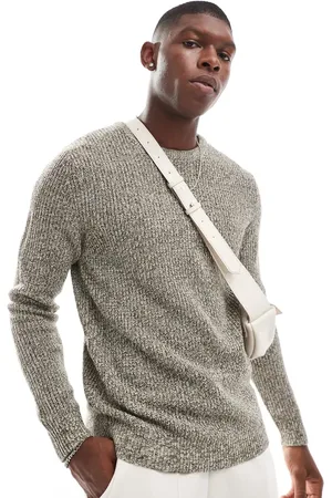 JACK & JONES Oversized chunky jumper in mocha mixed yarn