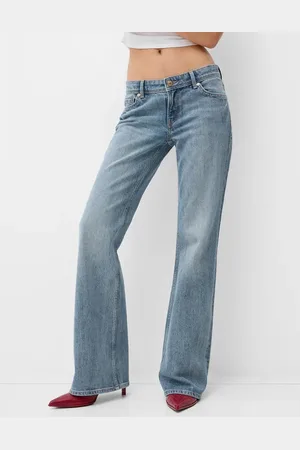 Bershka Low rise flared jeans in light wash
