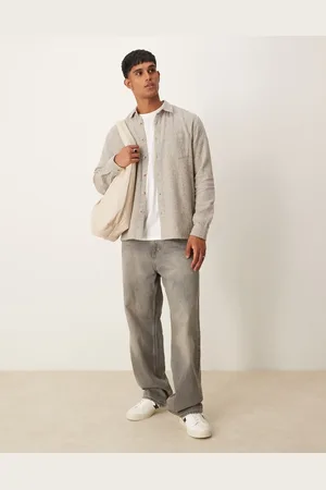 New Look Herringbone overshirt in oatmeal