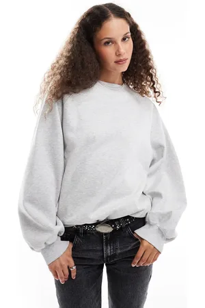 Weekday Oversized raglan sweatshirt with volume sleeves in melange