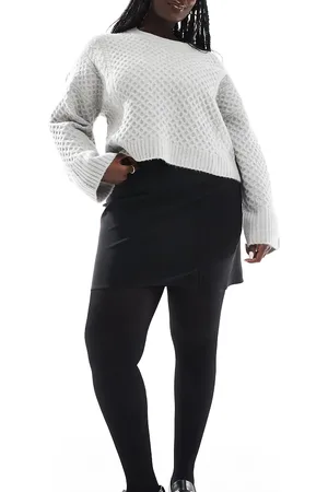 ASOS ASOS DESIGN Curve ribbed tights in