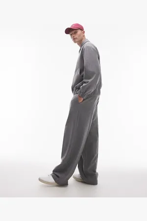 Topman Premium wide leg wool mix jogger in