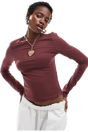 COLLUSION Long sleeve fitted top in