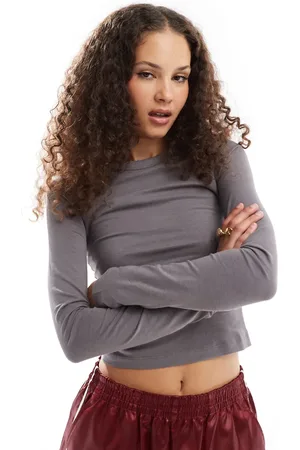 COLLUSION Long sleeve fitted top in