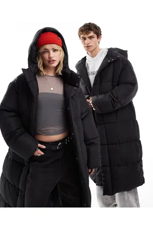 COLLUSION Unisex maxi puffer jacket with hood in