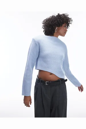 & OTHER STORIES Wool blend mixed rib sweater with bold shoulder and asymmetric detail in