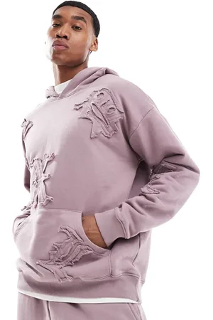 Liquor N Poker Allover motif hoodie co-ord in berry mix