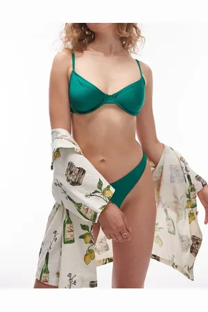 Topshop Underwired bikini top in emerald