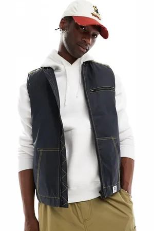 COLLUSION Canvas gilet in navy