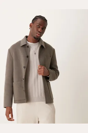 MANGO Button down pocket detail shacket in