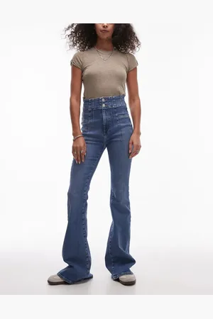 Free People Jayde high waist skinny denim flares in sunburst