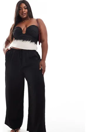 ASOS Curve satin pull on trouser in