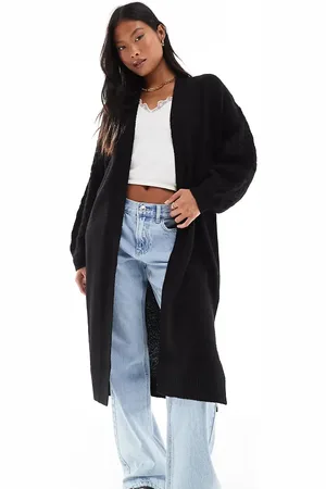 Threadbare Petite cable knit longline cardigan in