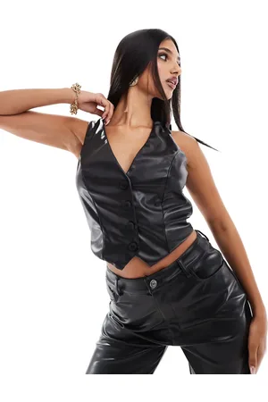 ASOS Leather look waistcoat in