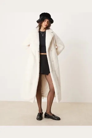 Glamorous Cosy faux fur cream dressing gown coat