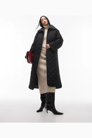 ARKET Down quilted oversized midaxi coat with high neck and split sides in
