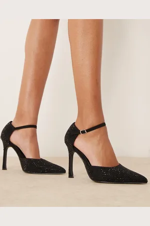Glamorous Stiletto heeled sandals with embellished ankle strap in