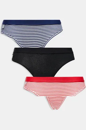 Cotton On Cotton On 3 pack branded cotton bikini brief stripe black