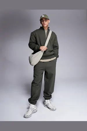 ASOS Premium heavyweight oversized joggers 400gsm in khaki