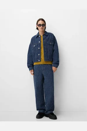 Bershka Collection textured denim co-ord jeans in
