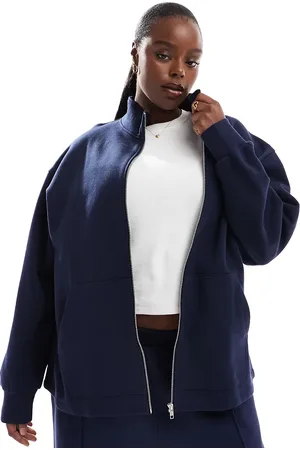 ASOS ASOS DESIGN Curve high neck zip up sweat in