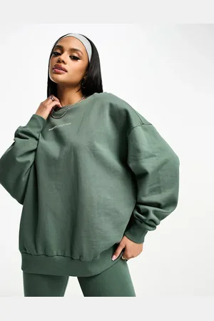 ASOS Weekend Collective oversized sweatshirt with large back logo in khaki