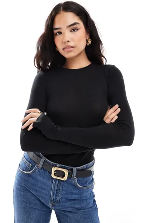 & OTHER STORIES Mohair & wool blend long sleeve top with thumbhole detail in
