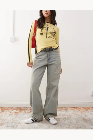 Dr Denim Hill relaxed fit low waist wide straight leg jeans in canyon light vintage wash