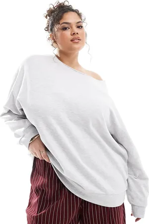ASOS ASOS DESIGN Curve off shoulder sweatshirt in ice marl