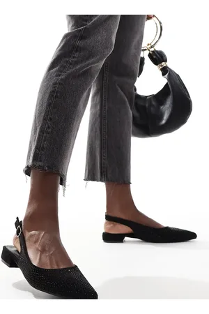 Glamorous Slingback embellished pointed toe flats in