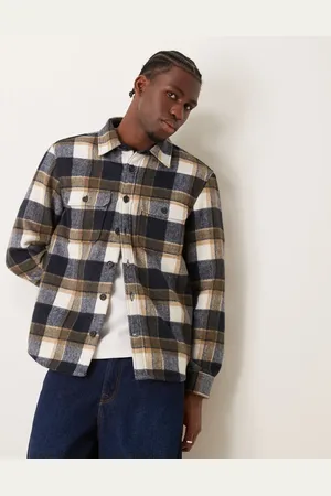 MANGO Regular fit checkered flannel shirt in