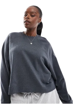 ASOS ASOS DESIGN Curve oversized sweat with raglan detail in charcoal