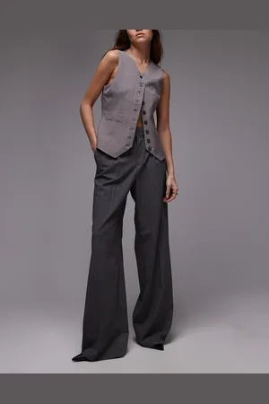 MANGO Longline stripe trousers in