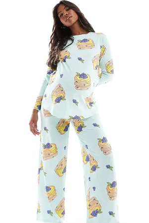ASOS ASOS DESIGN Maternity pancakes long sleeve top & trouser pyjama set in