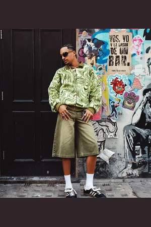 Labelrail X OliBrom high neck swirl zip up knit in lime