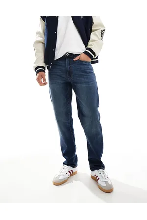 Farah Norwood loose jeans in worn indigo